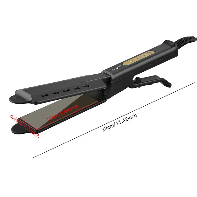 Lisseur Professionnel Titane Plaques Larges - Température Réglable Cheveux Soyeux