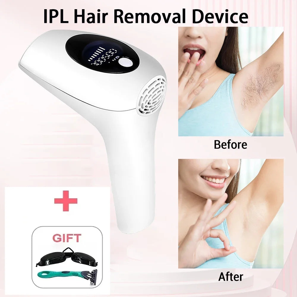 IPL Laser Hair Removal Device with 900,000 Flashes - Painless Permanent Hair Removal at Home - Ice Cool