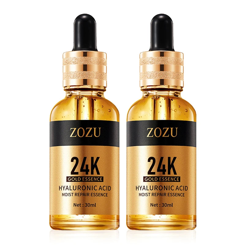 24K Gold &amp; Hyaluronic Acid Face Serum - Intense Moisturizing Anti-Aging