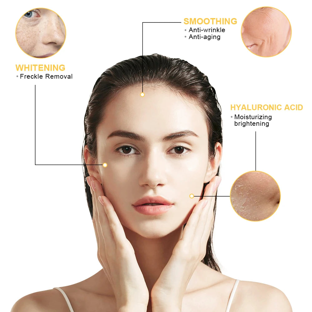 24K Gold Niacinamide Face Serum - Hyaluronic Acid - Anti-Dark Spot and Brightening