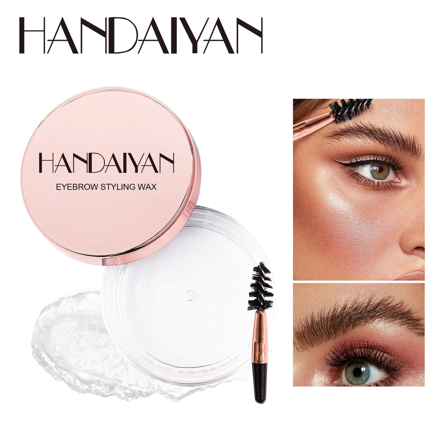 Handaiyan Clear Eyebrow Fixing Gel - Lamination Effect with Brush