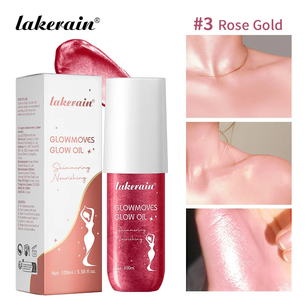 Huile Corps Glow Shimmer Bronze - Hydratant Scintillant Non Gras