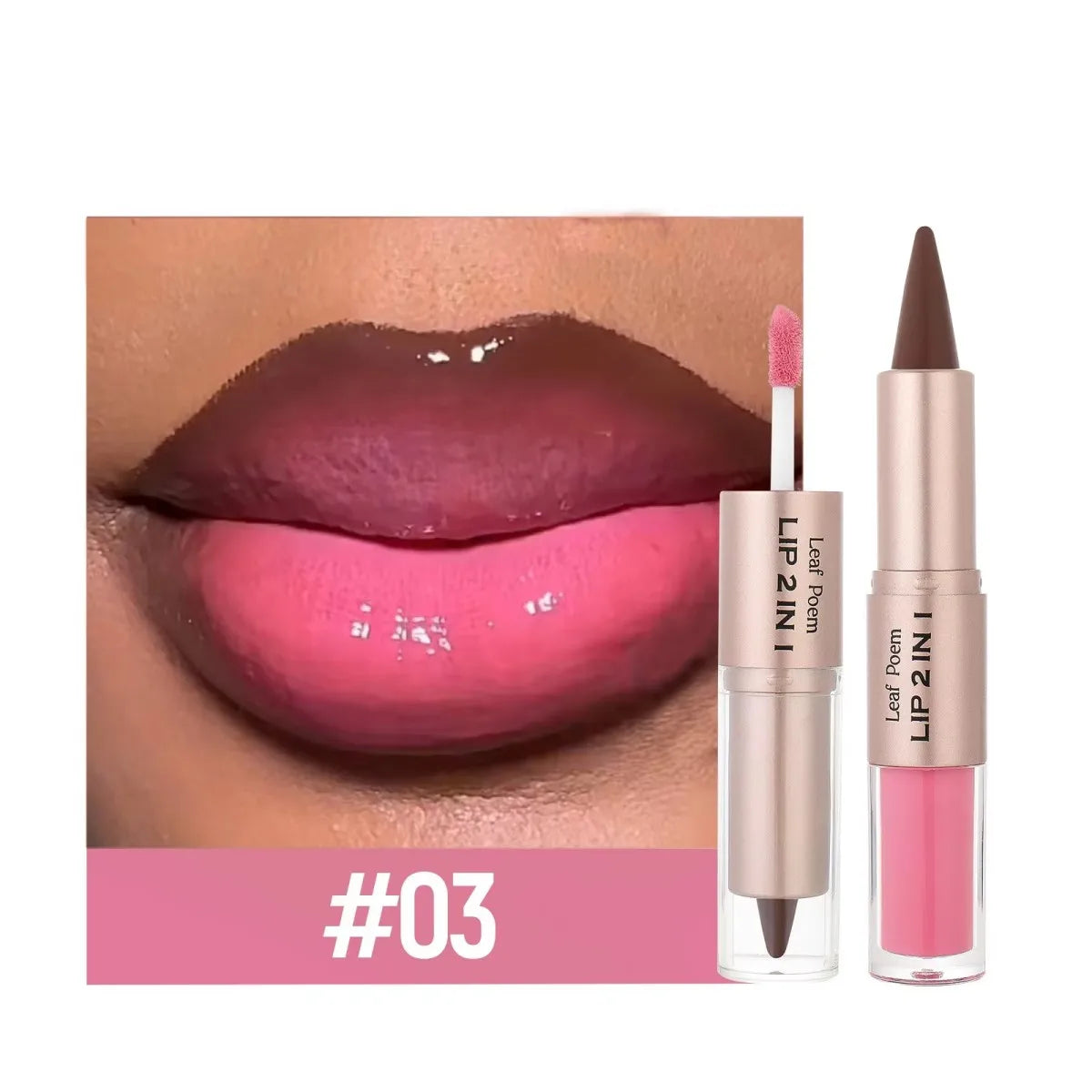 2-in-1 Lip Duo: Matte + Gloss - Precise Waterproof Contour