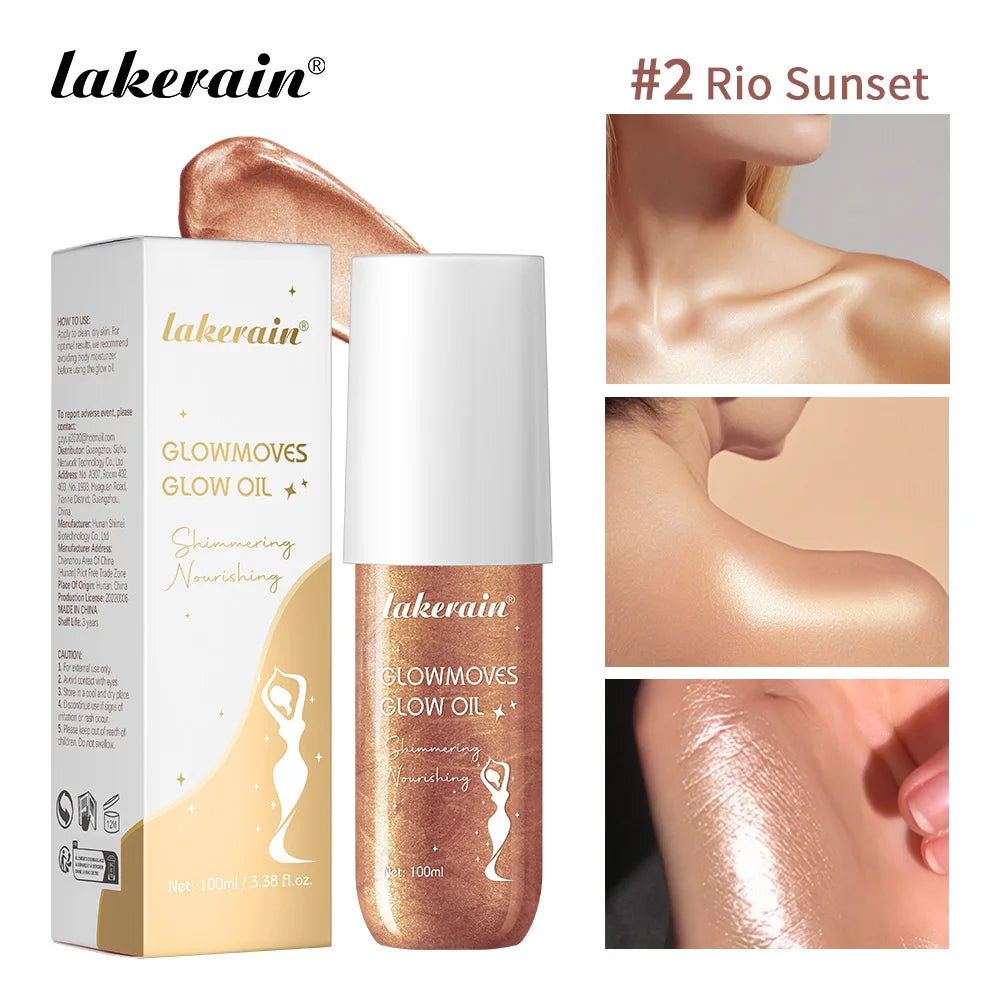 Huile Corps Glow Shimmer Bronze - Hydratant Scintillant Non Gras