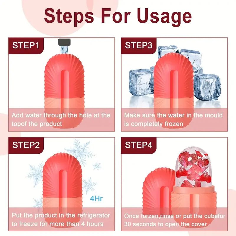 Rouleau à glace pour les soins de la peau, outils de lifting, plateaux à glaçons, globe de glace, masseur IkFace, outil de soin de la peau - Univers de beaute